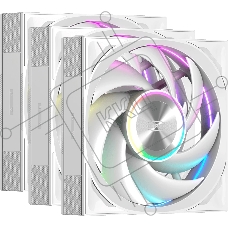 Вентилятор для корпуса PCCooler F7 X120 ARGB WH 3IN1 (120x120x28мм, 4-pin PWM, ARGB, 83CFM, 33.1dBA, 3000RPM, белый, 3pcs)