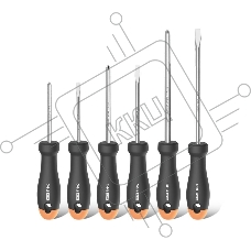 Набор отверток Home Series Gray Deli HT1006C 6шт SL3x75+SL5x100+SL6x150+PH0x75+PH1x100+PH2x150, эксклюзивный дизайн, рукоятка из высококачественного софттач пластика