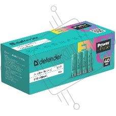 Батарейка алкалиновая Defender LR6-40box AA, бокс, 40 шт., PowerPulse