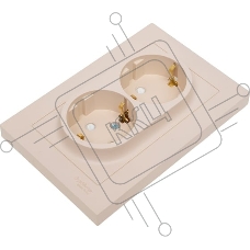 Розетка 2-м. SE ATN001226 AtlasDesign 16А с заземл. со шторками в сборе песочн.