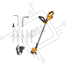 Триммер электрический Deko DKTR12 аккум. 300Вт неразбор.штан. реж.эл.:нож