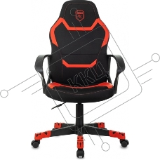 Кресло игровое Zombie 100 черный/красный ткань/эко.кожа крестов. пластик