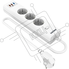 Сетевой фильтр Philips CHP8236WB/51, 3м, 3 розетки, белый