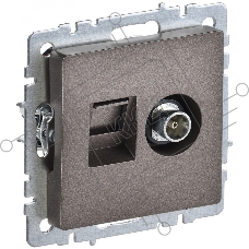 Розетка двойная TV+RJ45 IEK BRITE РТВ/РК12-БрТБ кат.5E темная бронза
