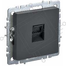 Розетка компьютерная IEK BRITE РК10-БрГ RJ45 кат.5E графит