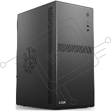 Компьютчерный корпус CBR mATX Minitower V203, без БП, 1*USB 3.0, 1*USB 2.0, HD Audio+Mic, черный PCC-MATX-V203-WPSU
