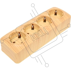 Розетка 4-м ОП Frea 16А IP20 250В с заземл. АБС-пластик сосна TOKOV ELECTRIC TKE-FR-R4Z-C25