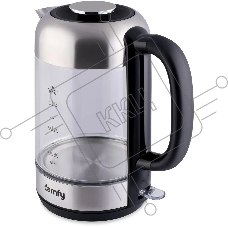Чайник электрический Domfy DSM-EK401 1.8л. 2200Вт черный/прозрачный (корпус: стекло)