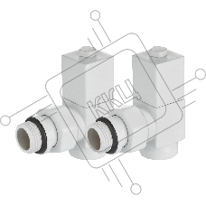 Набор дизайн-вентилей Royal Thermo CUBE, угловой (белый) 1/2