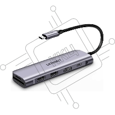 Концентратор USB-хаб UGREEN CM195-70411 Space Gray (70411)