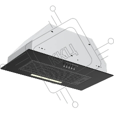 Встраиваемая вытяжка Kuppersberg INPUSH-1 60 BG High-Tech, 54 см, механическое управление, 3 скорости, 650 м3/ч, периметральное всасывание, LED освещение, угольный фильтр KFS-1 (опция), уровень шума 51 дБ, черный