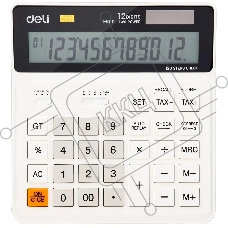 Калькулятор бухгалтерский Deli EM01010 белый 12-разр.