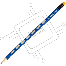 Карандаш чернографитный Deli EC016-HB U-Touch HB шестигранный синий (12шт) ластик