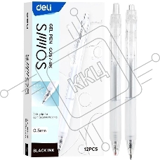 Ручка гелевая Deli Smoos EG057-BK черн. черн. (12шт) линия 0.5мм