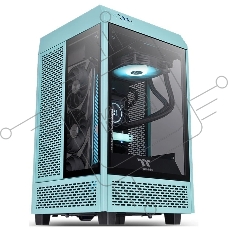 Компьютерный корпус Thermaltake The Tower 100 Turquoise черный без БП miniITX 1x120mm 3x140mm 2xUSB3.0 audio bott PSU