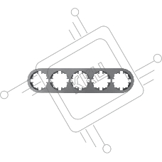 Рамка 5-м OSEN горизонт. круглая сер. матов. LEZARD 744-7400-150