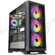 Компьютерный корпус Forza FZ-G901 EATX Case, black, w/o psu,Tempered glass front panel, 2x3,5
