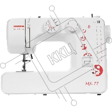 Швейная машина Janome MX 77 белый, электромеханическая, вертикальный качающийся, 15 операций, петля полуавтомат