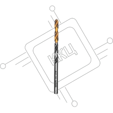 Сверло спиральное по металлу Denzel 4,5 x 80мм, Р6М5, Golden Tip, многогранная заточка