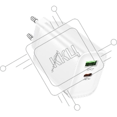 Зарядное устройство BOROFONE  BA87A 1Type-C 3.0A PD 65W+QC3.0 быстрая зарядка, белый Зарядное устройство BOROFONE  BA87A 1Type-C 3.0A PD 65W+QC3.0 быстрая зарядка, белый