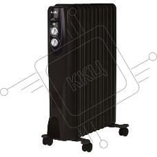 Масляный обогреватель Ballu Classic Black BOH/CL-11BRN (11 секций) черный, 2200 Вт, 27 м2, термостат