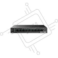 Коммутатор неуправляемый Tenda TEG1110PF-8-120W PoE, 10 портов, 9x1 Gbит/с, SFP 1х1 Gbит/с, PoE 8х30 Вт (до 102 Вт)