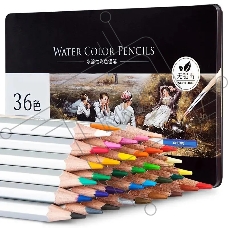 Карандаши цветные Deli Nuevo 6522, липа, 36 цветов, коробка металлическая