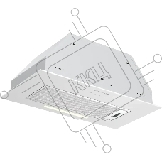 Встраиваемая вытяжка Kuppersberg INTOUCH 60 WG, High-Tech, 54 см, сенсорное управление, 3 скорости, 650 м3/ч, периметральное всасывание, LED освещение, угольный фильтр KFS-1 (опция), уровень шума 51 дБ, белый