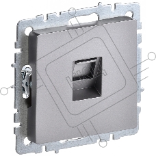 Розетка компьютерная IEK BRITE РК11-БрС RJ45 кат.6 сталь
