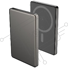 Портативный аккумулятор Aksberry (6900293340019) E501 с MagSafe 5000 mAh, серый