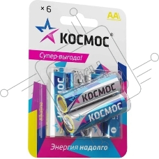 Элемент питания алкалиновый AA/LR06 BP-6 (блист.6шт) КОСМОС KOCLR6BL6