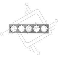 Рамка 5-м OSEN горизонт. квадрат сер. матов. LEZARD 743-7400-150