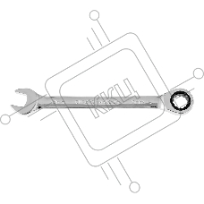 Ключ комбинированный Denzel, с трещеткой, 13 мм