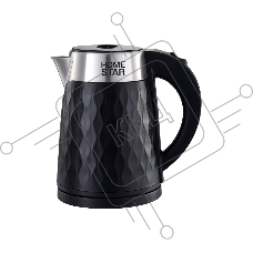 Чайник электрический HOMESTAR HS-1021 1500Вт, 1.7л, нержавейка+пластик, черный, двойной корпус