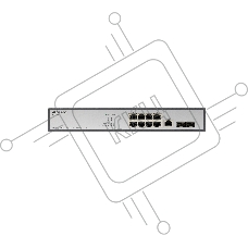 Коммутатор Managed L2 Switch 8x1000Base-T, 2x1000Base-X SFP, RJ45 Console, 19