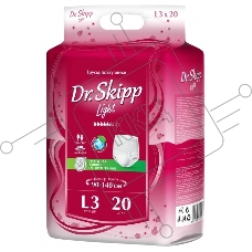 Подгузники-трусы для взрослых Dr. Skipp Light, р-р L-3, (90-140 см), 20 шт. 8006