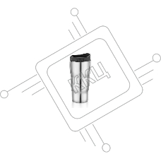 Термокружка Lara LR04-33, 500 мл, высота 18 см, диаметр 8 см, стальная внутренняя и внешняя поверхности