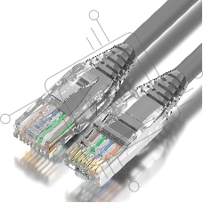 Патч-корд GCR UTP кат.6, коннектор ABS, 24 AWG, ethernet high speed 10 Гбит/с, RJ45, T568B, 10.0m, серый