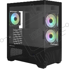 Корпус ZALMAN CHRONIX, ATX, BLACK, WINDOW, 1xCombo (3.5’’ or 2.5’’), 1x3.5’’HDD, 2x2.5’’SSD, 1xUSB2.0, 1xUSB3.0, 1xUSB Type-C, SIDE 2x120mm ARGB, REAR 1x120mm ARGB