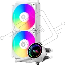 Система охлаждения PCCooler DA240 ARGB WH (270W, 240мм, белый, ARGB/ Fans: 2x120мм, 73.6CFM, -dBA, 1800RPM/ Pump height 55мм, -dBA, 3000RPM, Rad thickness 27мм/ S: 1851, 1700, 1200, 20XX, 115X, AM5, AM4)