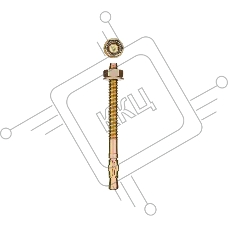 Анкер клиновой, М12 x 115 мм, 25 шт, желтопассивированный, ЗУБР