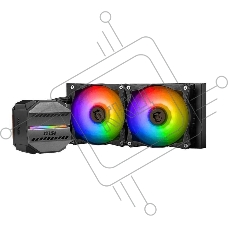 Жидкостная система охлаждения MSI MAG CORELIQUID M240 2x ARGB черный 120мм алюминий+медь 2000rpm 34.3db 4-pin 300W