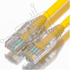 Патч-корд GCR UTP кат.6, коннектор ABS, 24 AWG, ethernet high speed 10 Гбит/с, RJ45, T568B, 5.0m, желтый