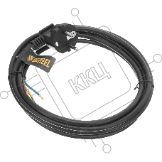 Шнур сетевой Denzel Energy Series, ПВС, 3 м, 3х1 мм, с неразборной вилкой, черный