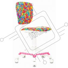 Кресло детское Бюрократ CH-W204/F мультиколор алфавит, крестовина пластик, подст. для ног, пластик белый Кресло детское Бюрократ CH-W204/F мультиколор алфавит, крестовина пластик, подст. для ног, пластик белый