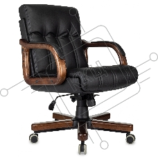 Кресло руководителя Бюрократ T-9932W-LOW-Eco черный, эко.кожа, низк.спин. крестов. металл/дерево Кресло руководителя Бюрократ T-9932W-LOW-Eco черный, эко.кожа, низк.спин. крестов. металл/дерево