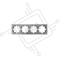 Рамка 4-м OSEN горизонт. квадрат сер. матов. LEZARD 743-7400-149