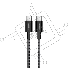 Кабель USB CukTech Type-C to Type-C braided cable（1.5m）3A 60W черный CTC315P
