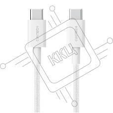 Кабель USB CukTech Type-C to Type-C braided cable 1.5m 3A 60W CTC315P белый