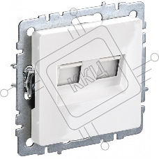 Розетка компьютерная двойная IEK BRITE РК10-2-БрБ RJ45 кат.5E белый